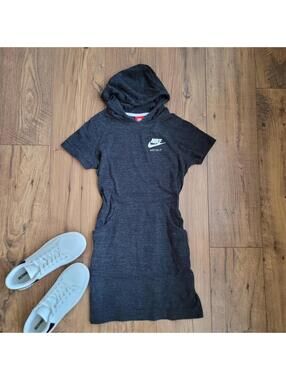 Nike Hooded Dress Womens XL Black Just Do It Hoodie Dress Athleisure